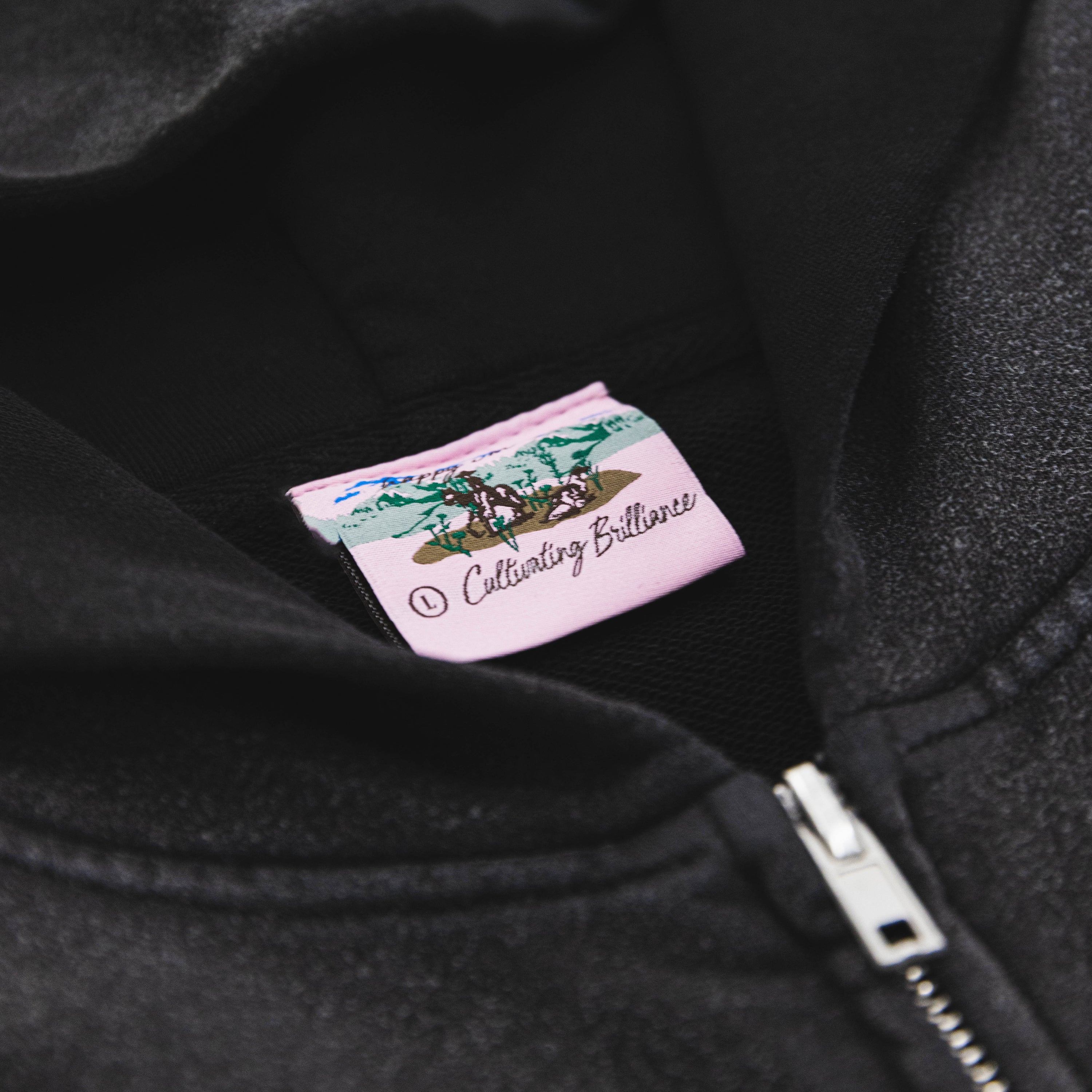 80 Miles West Black Zip Up Hoodie